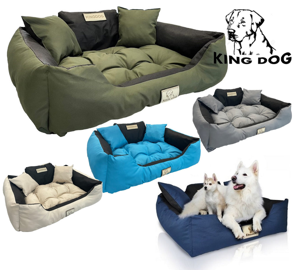 Legowisko dla psa kojec KINGDOG 55x45 cm personalizowane wodoodporne zielone