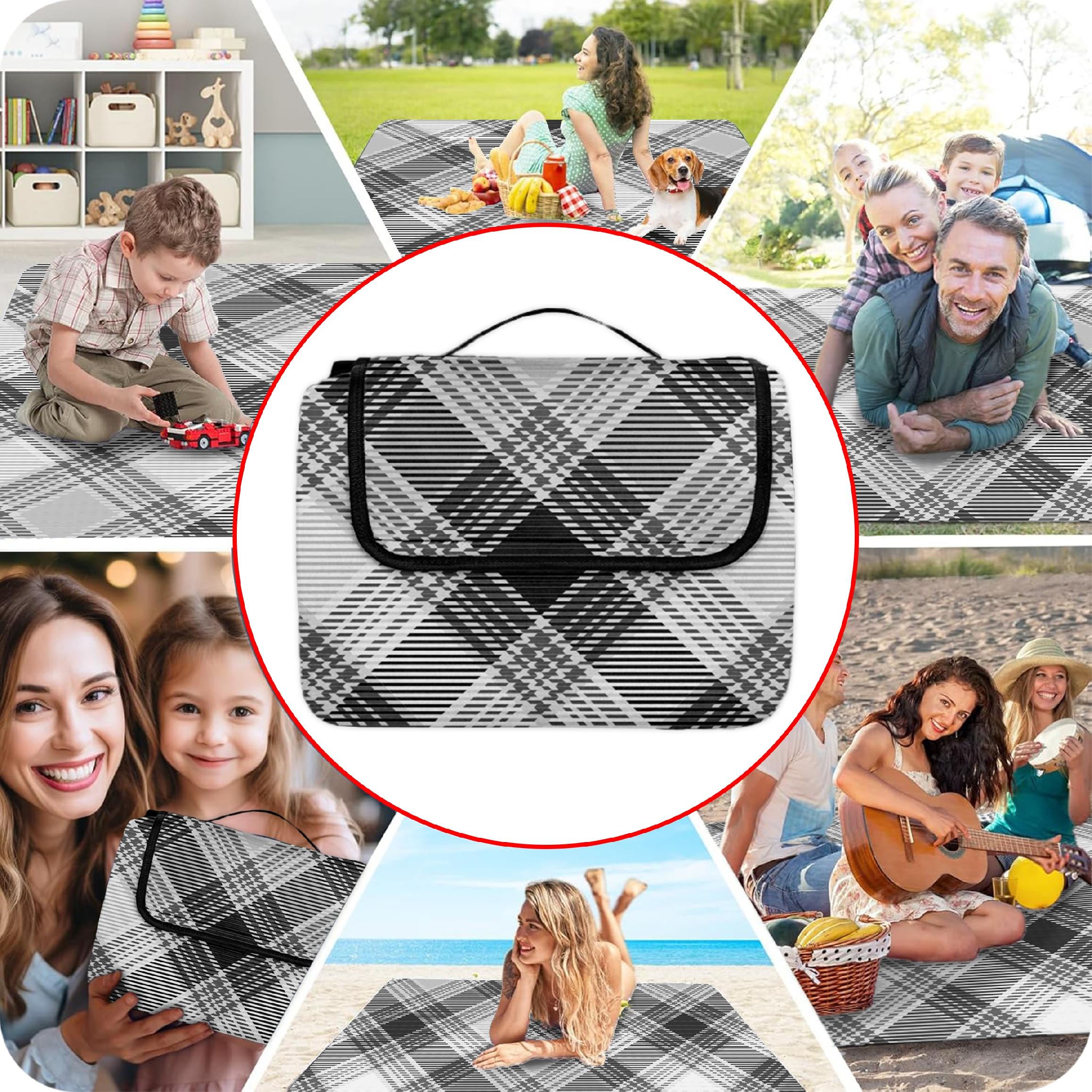 KOC PIKNIKOWY 200x200 PLAŻOWY 3 WARSTWY Z IZOLACJĄ WODOODPORNY Z UCHWYTEM