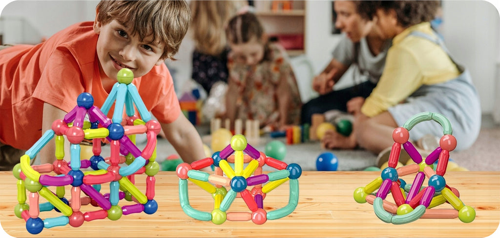 Klocki Magnetyczne Konstrukcyjne Edukacyjne Dla Dzieci Stick Patyczki 100El
