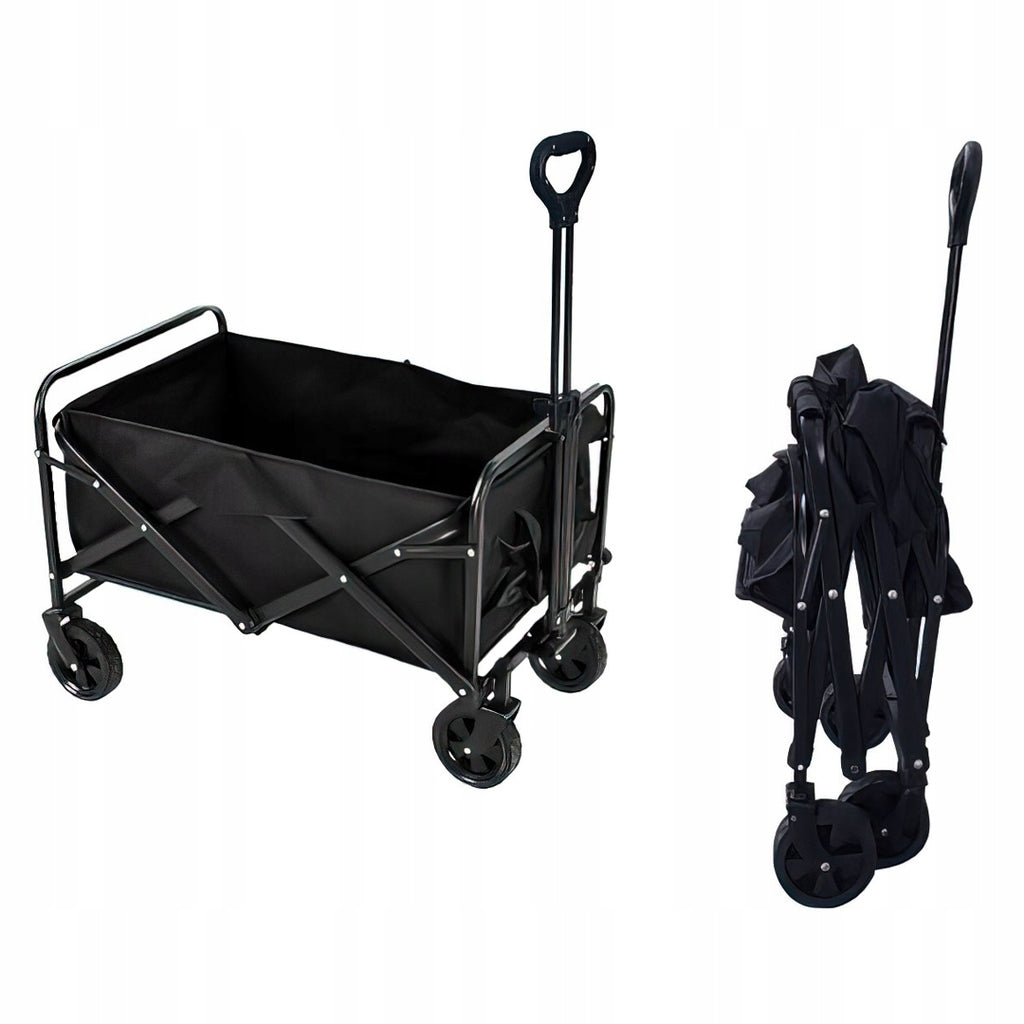 Wózek Transportowy Koszyk Składany Kółka 130 L Czarny Kraft&Dele