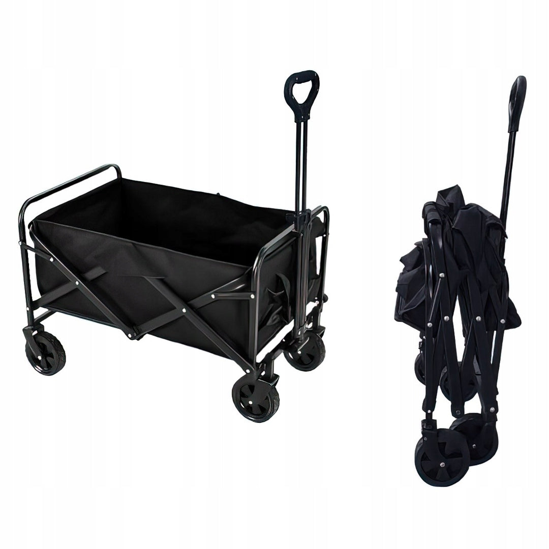 Wózek Transportowy Koszyk Składany Kółka 130 L Czarny Kraft&Dele
