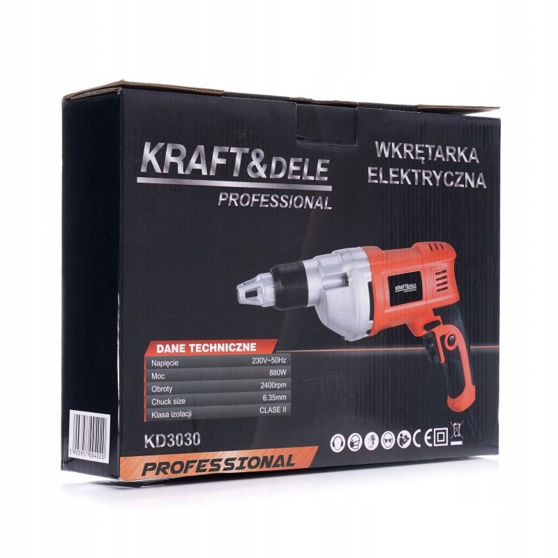 KRAFT&DELE WIERTARKO-WKRĘTARKA HEX 1/4' 880W do prac z płytami KD3030
