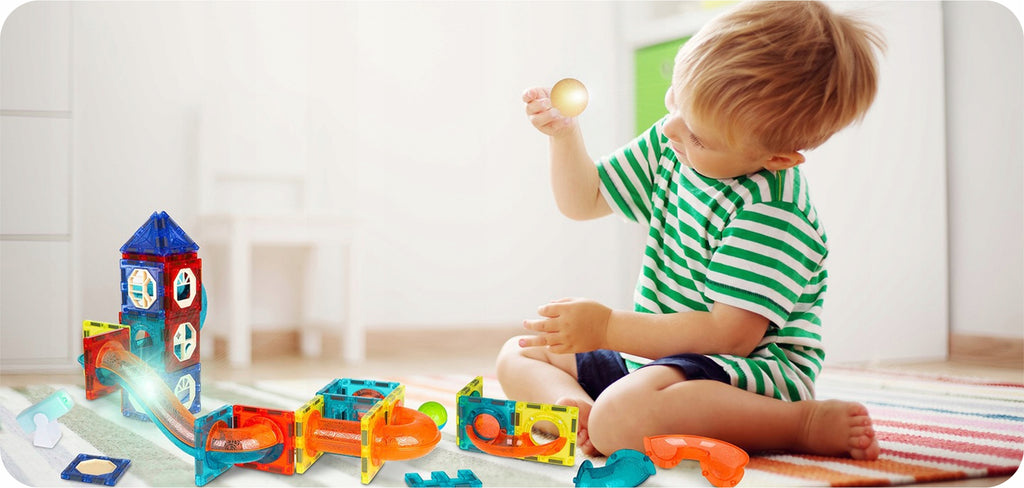 Klocki Magnetyczne Świecące Konstrukcyjne Edukacyjne Dla Dzieci Tor 75elem