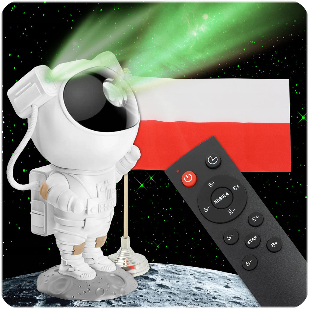 PROJEKTOR GWIAZD LAMPKA NOCNA LED ASTRONAUTA DLA DZIECI RZUTNIK PILOT 5 GEN