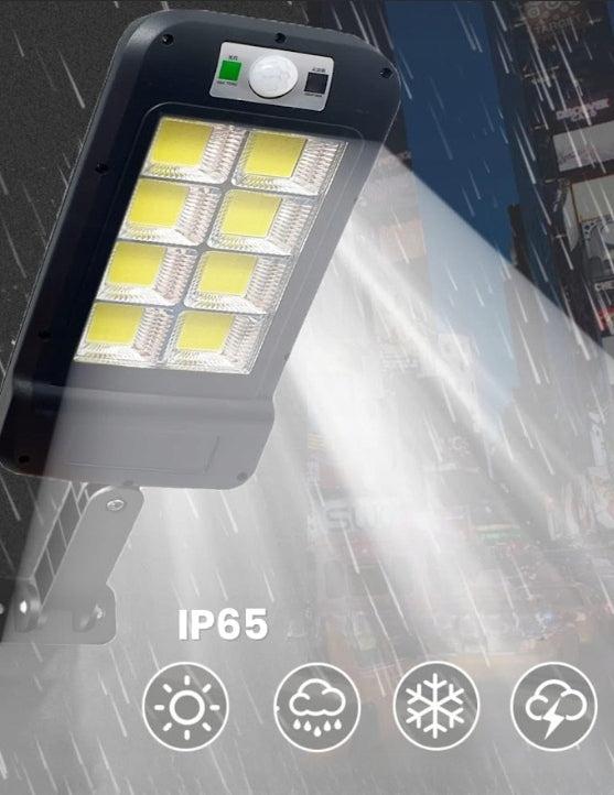 Lampa Solarna Led Z Czujnikiem Ruchu I Zmierzchu Zewnętrzna + Pilot