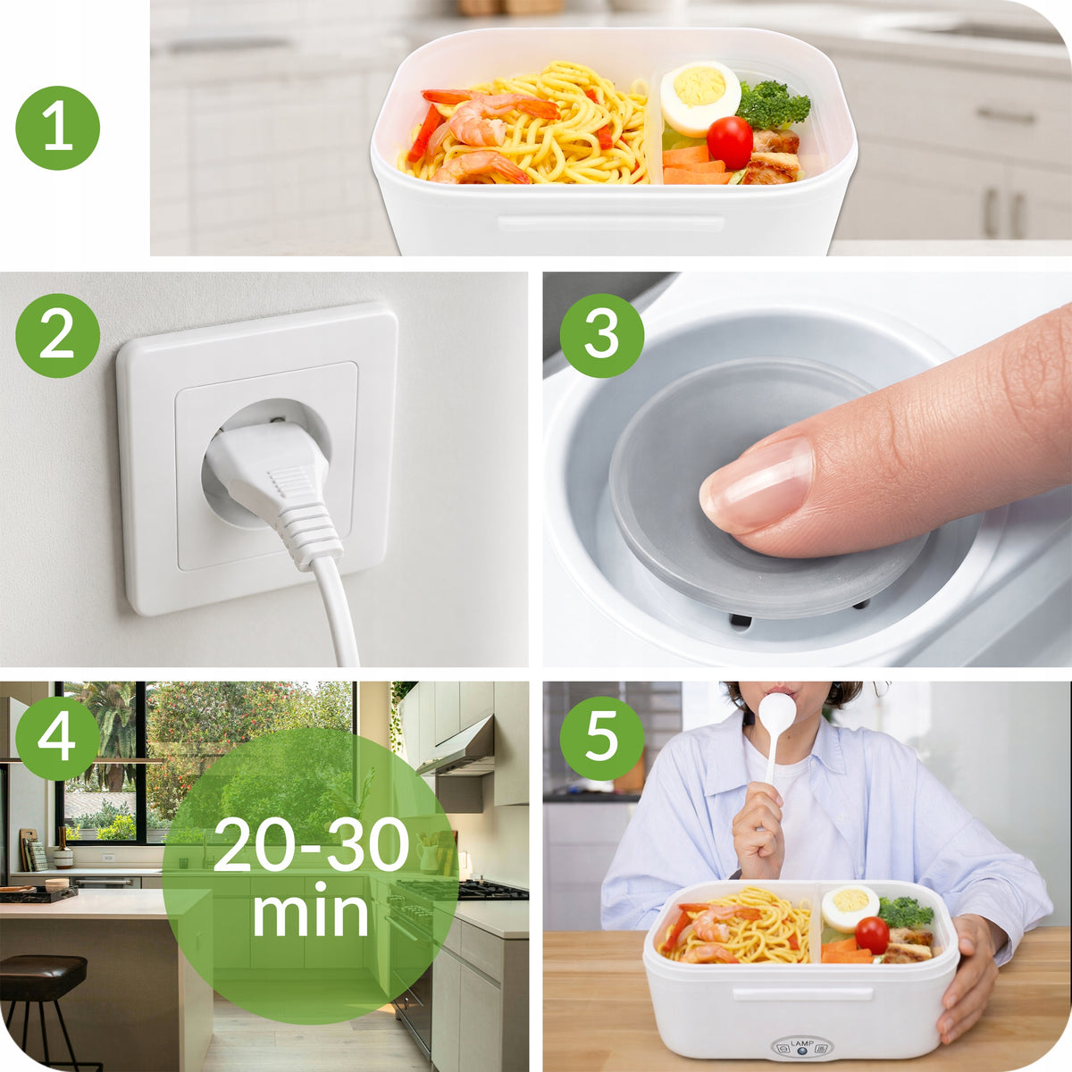 LUNCHBOX ELEKTRYCZNY PODGRZEWACZ DO JEDZENIA OBIADU ŚNIADANIÓWKA 40W 1,05L