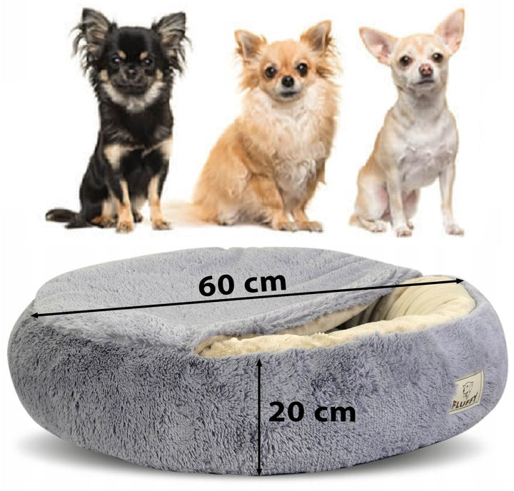 Legowisko dla psa FLUFFY 60 cm jasnoszare