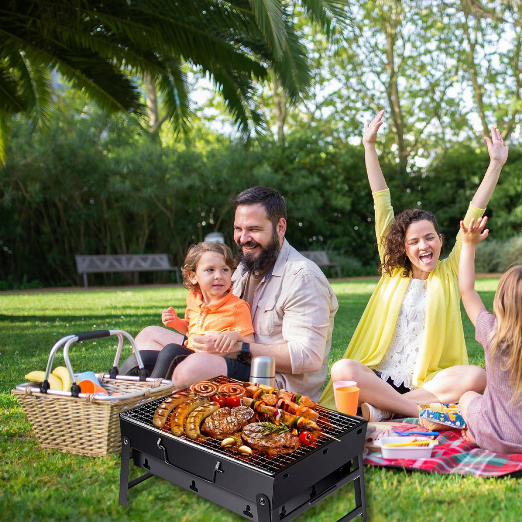 GRILL TURYSTYCZNY PRZENOŚNY WĘGLOWY SKŁADANY BBQ KEMPINGOWY WALIZKA GRIL