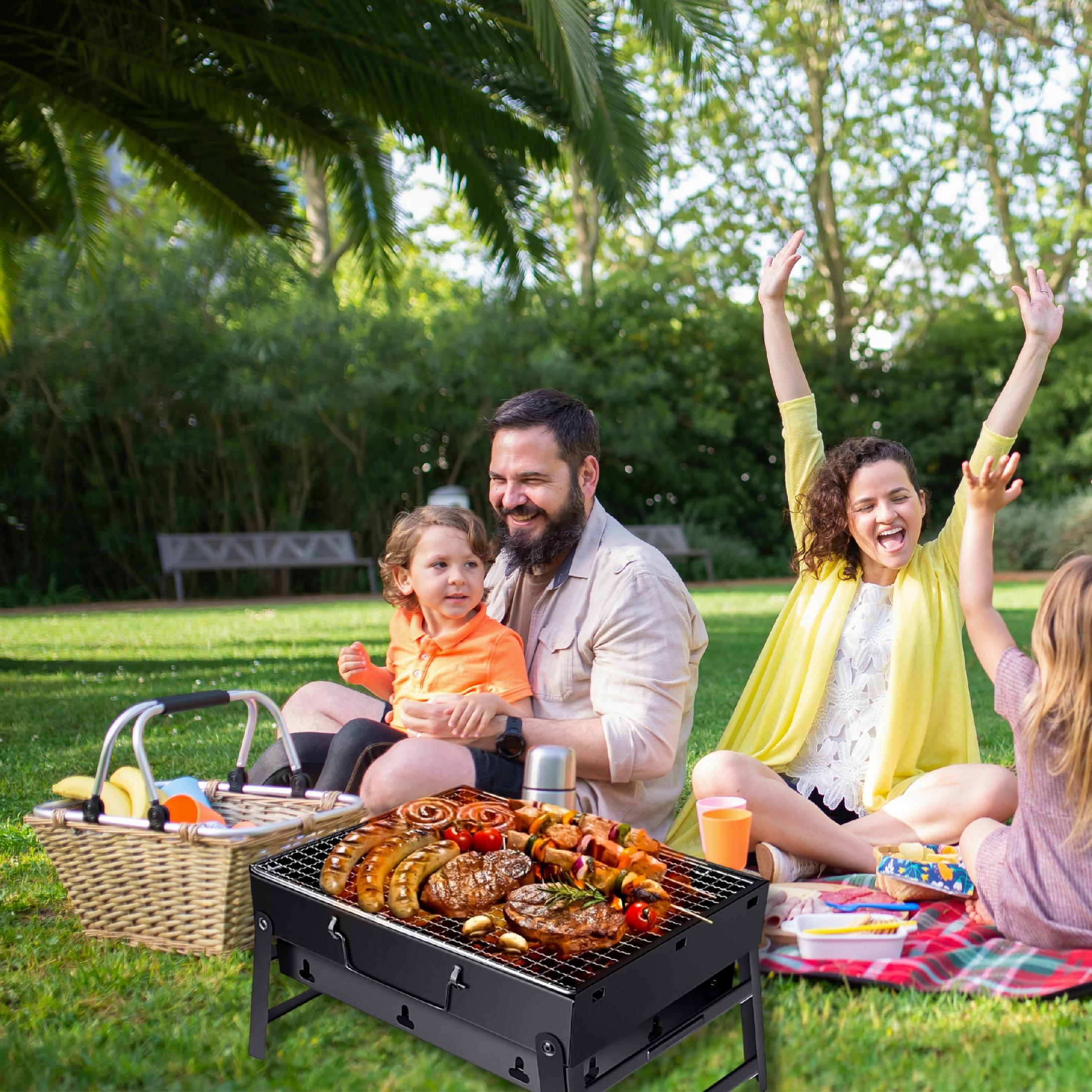 GRILL TURYSTYCZNY PRZENOŚNY WĘGLOWY SKŁADANY BBQ KEMPINGOWY WALIZKA GRIL