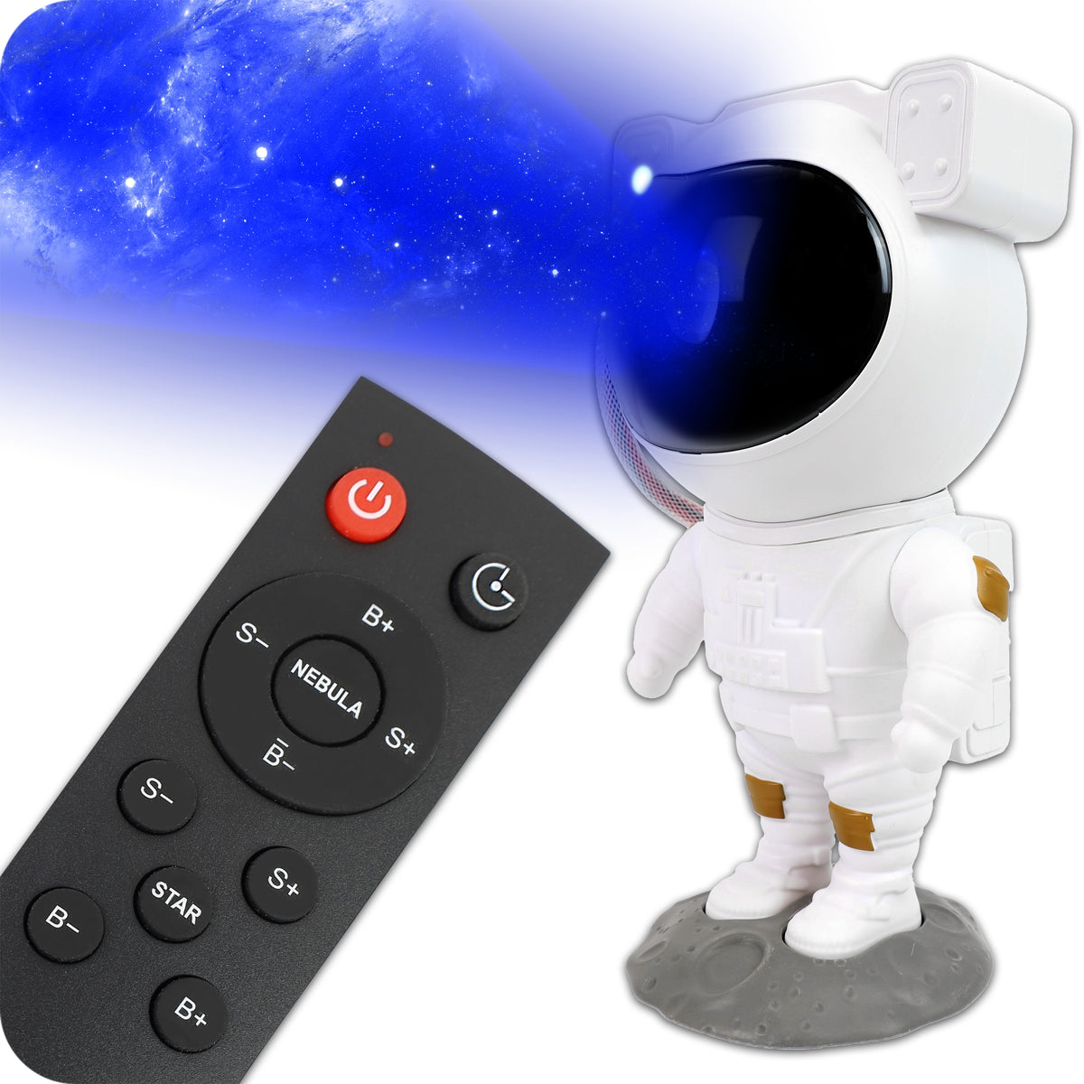 PROJEKTOR GWIAZD LAMPKA NOCNA LED ASTRONAUTA DLA DZIECI RZUTNIK PILOT 5 GEN