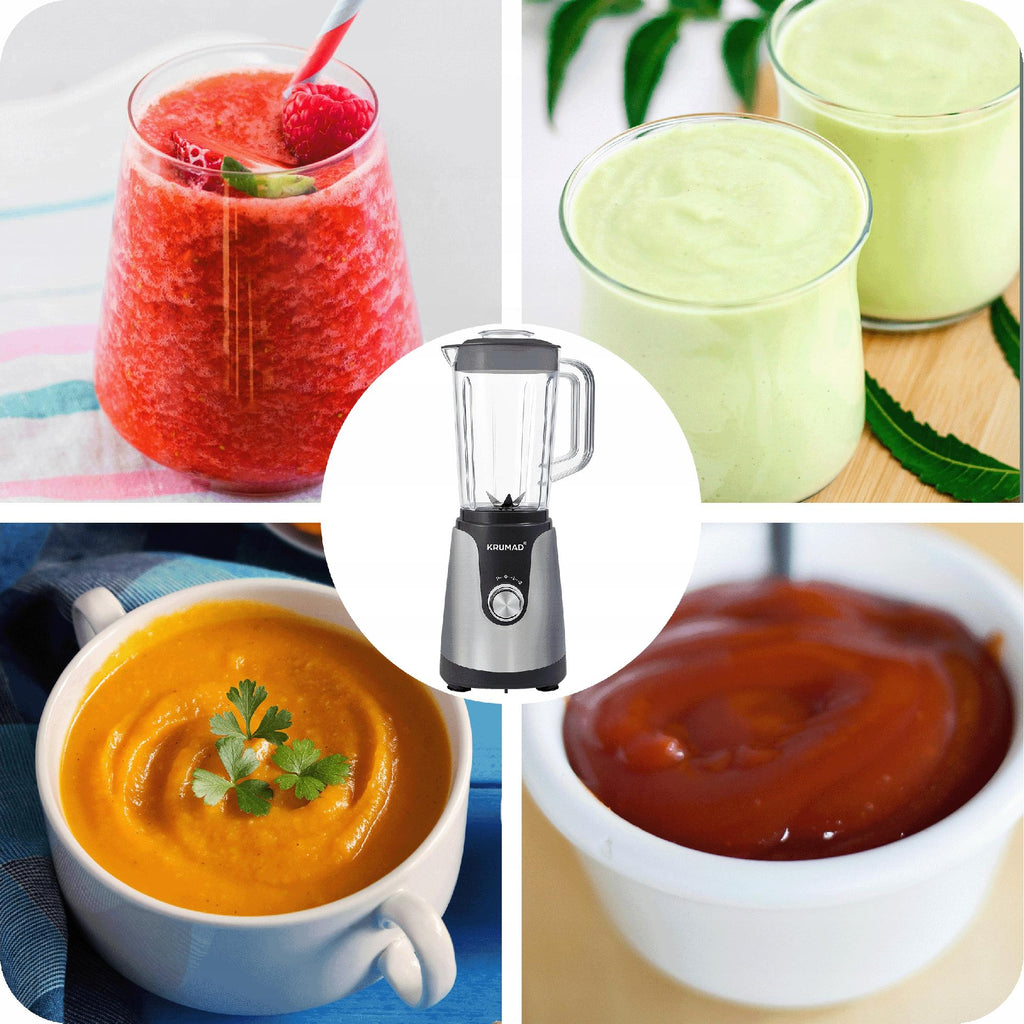 Blender kielichowy 1200W do koktajli, smoothie, zup i sosów 1,2L 2 biegi