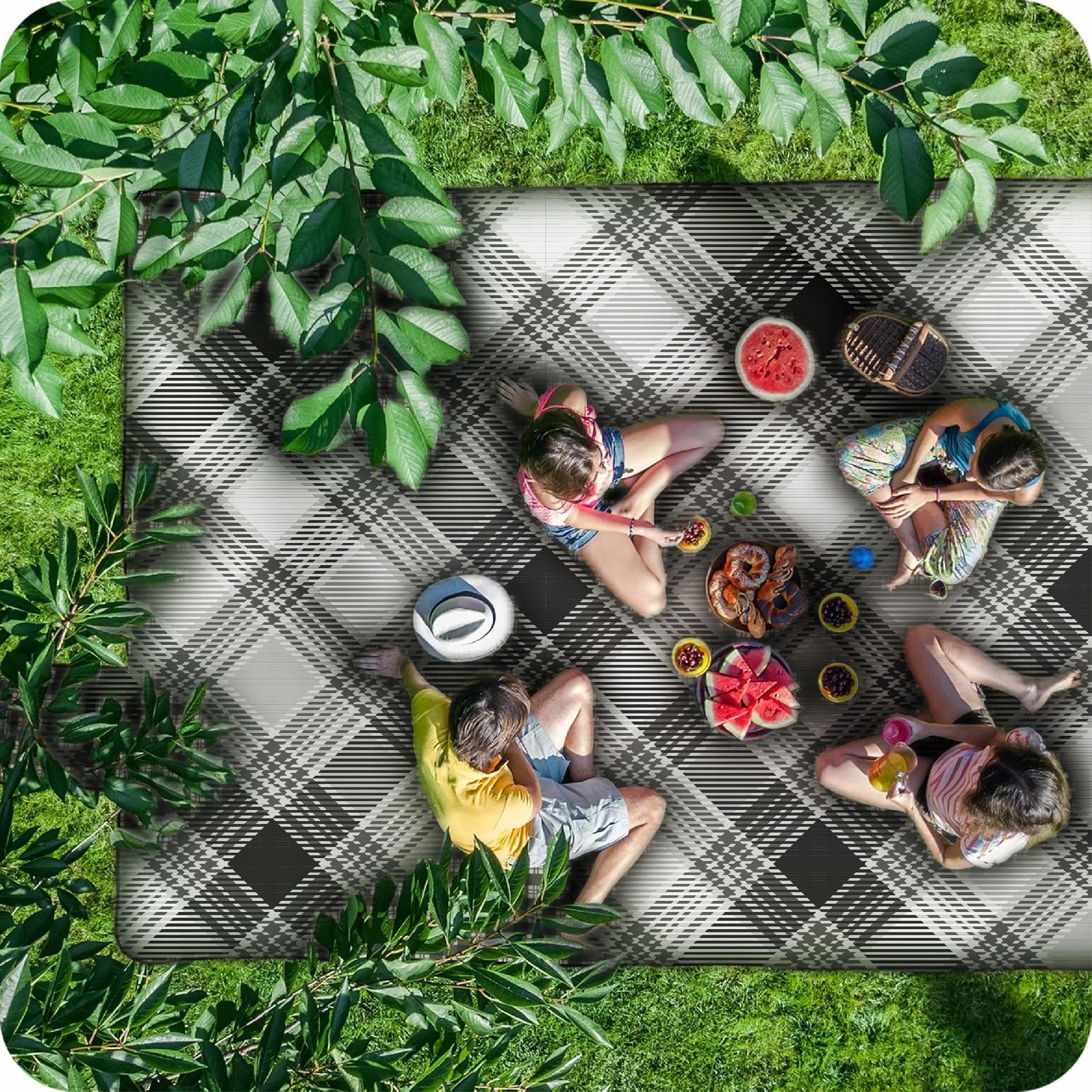 KOC PIKNIKOWY 200x200 PLAŻOWY 3 WARSTWY Z IZOLACJĄ WODOODPORNY Z UCHWYTEM