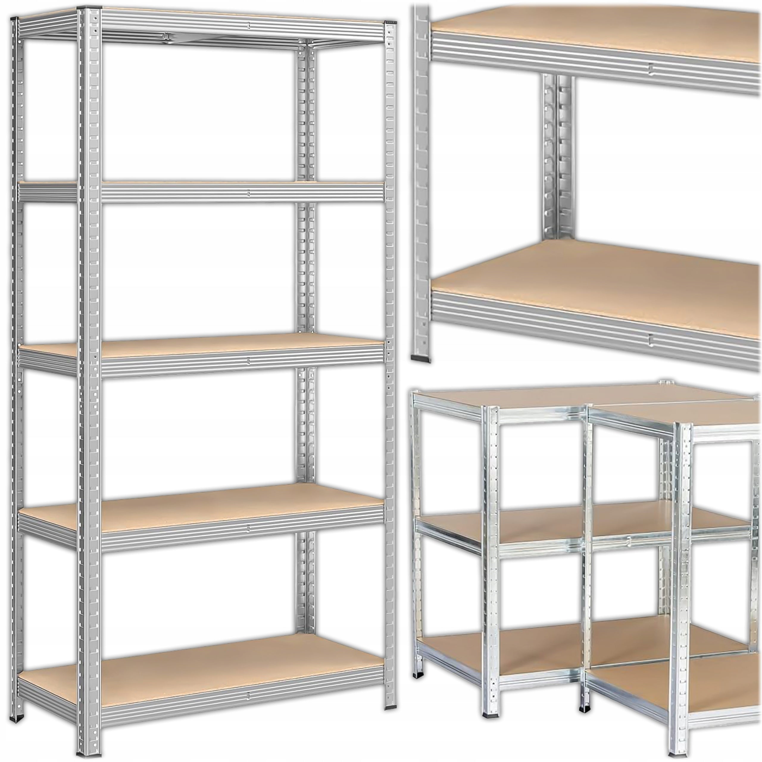 REGAŁ MAGAZYNOWY METALOWY DO GARAŻU PIWNICY 5 PÓŁEK 180x90x40 cm 875 kg
