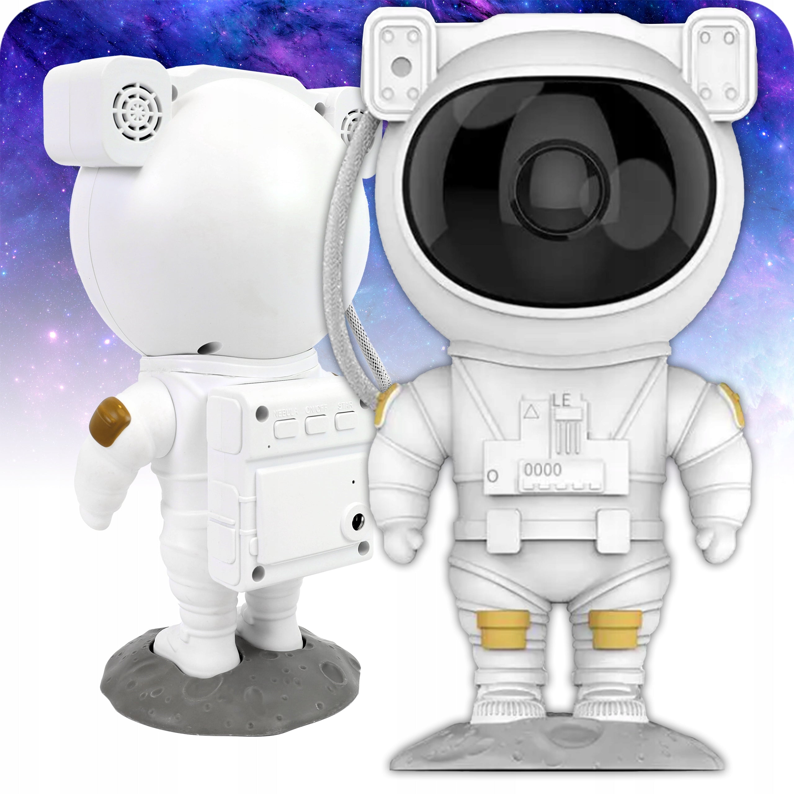 PROJEKTOR GWIAZD LAMPKA NOCNA LED ASTRONAUTA DLA DZIECI RZUTNIK PILOT 5 GEN