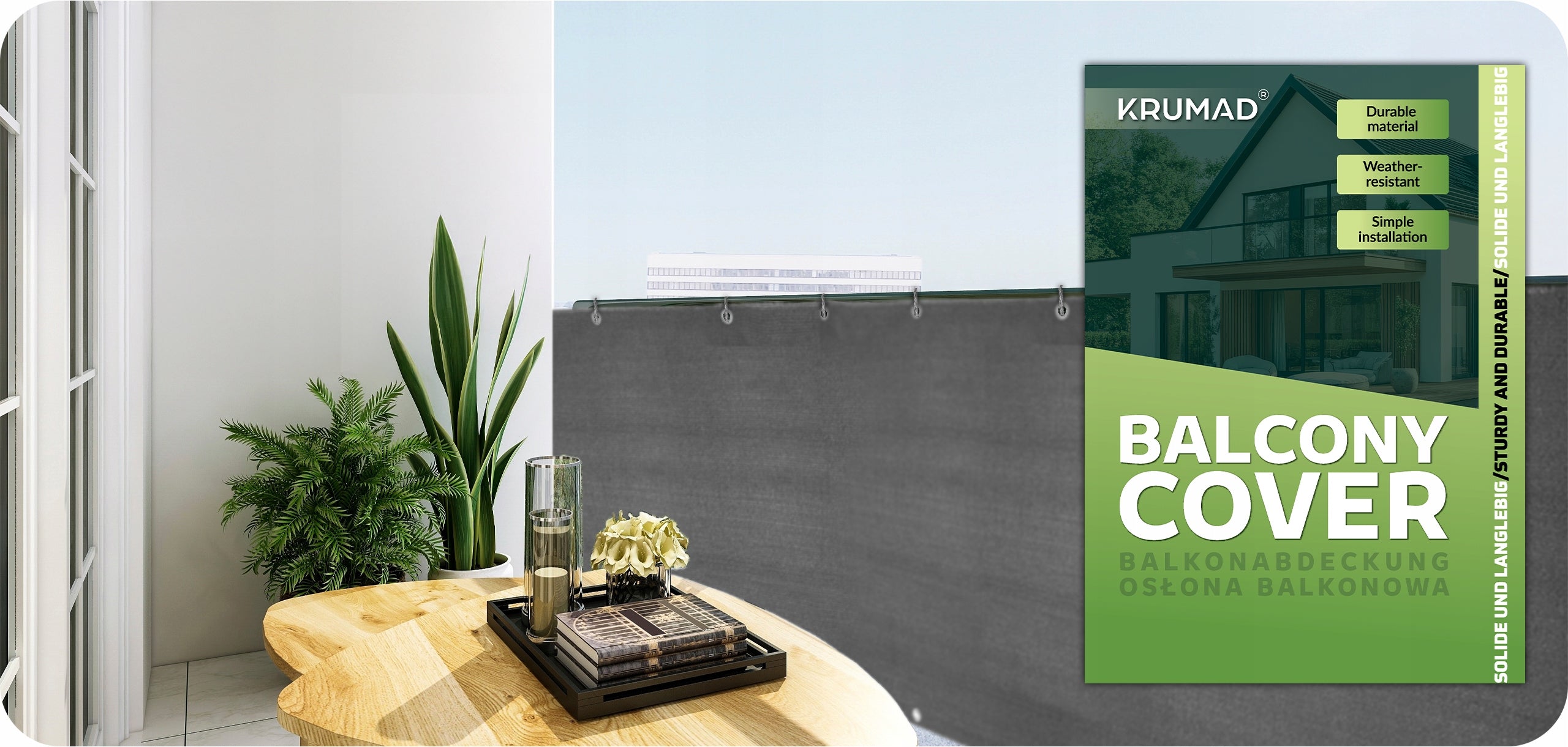 OSŁONA NA BALKON BALKONOWA TARAS SIATKA PRZECIWSŁONECZNA 95% 180g 0,9x5 m
