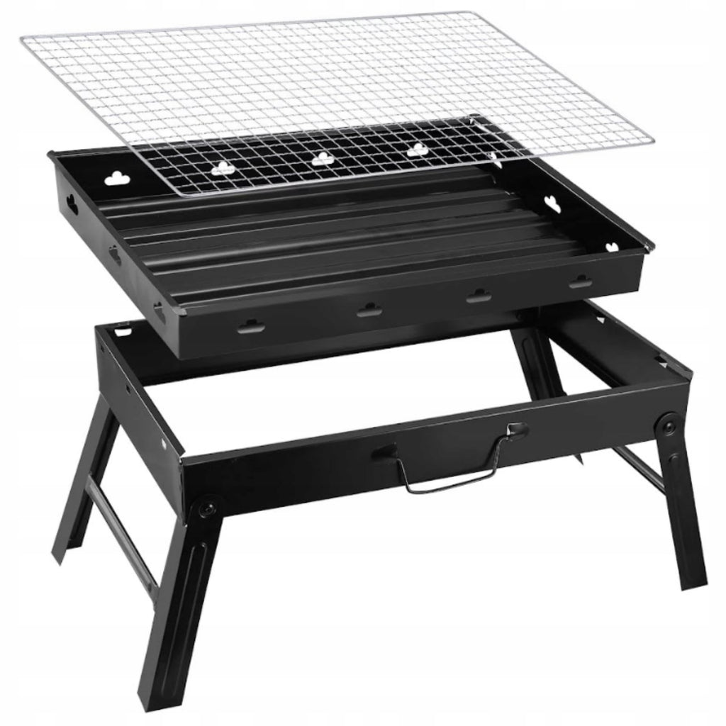GRILL TURYSTYCZNY PRZENOŚNY WĘGLOWY SKŁADANY BBQ KEMPINGOWY WALIZKA GRIL
