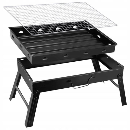 GRILL TURYSTYCZNY PRZENOŚNY WĘGLOWY SKŁADANY BBQ KEMPINGOWY WALIZKA GRIL