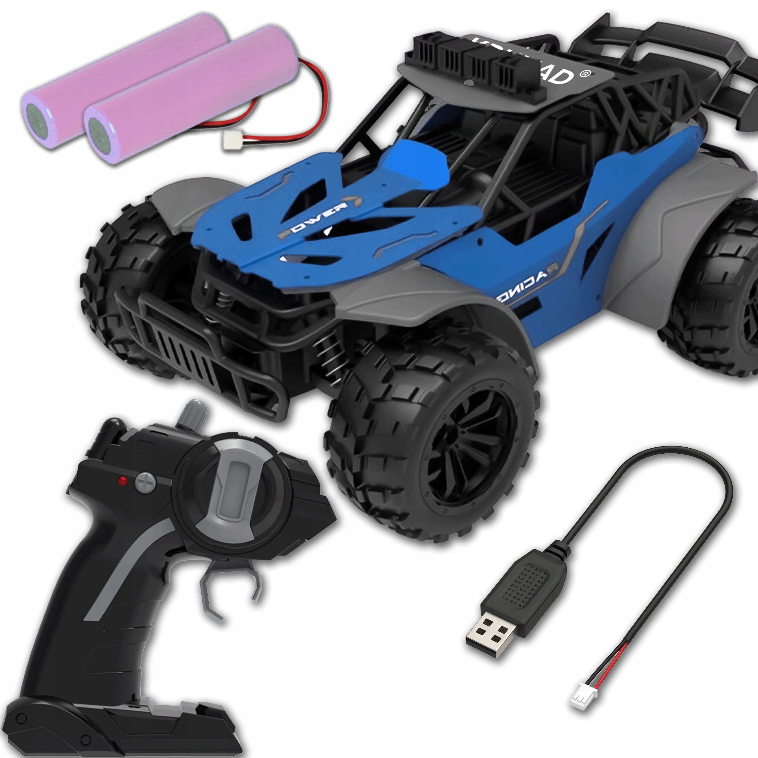 SAMOCHÓD ZDALNIE STEROWANY DLA DZIECI AUTO RC TERENOWY DUŻY + 2 AKUMULATORY