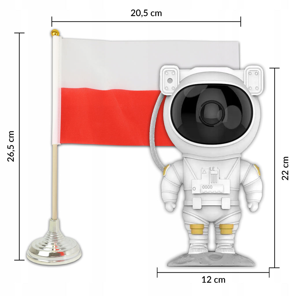 PROJEKTOR GWIAZD LAMPKA NOCNA LED ASTRONAUTA DLA DZIECI RZUTNIK PILOT 5 GEN