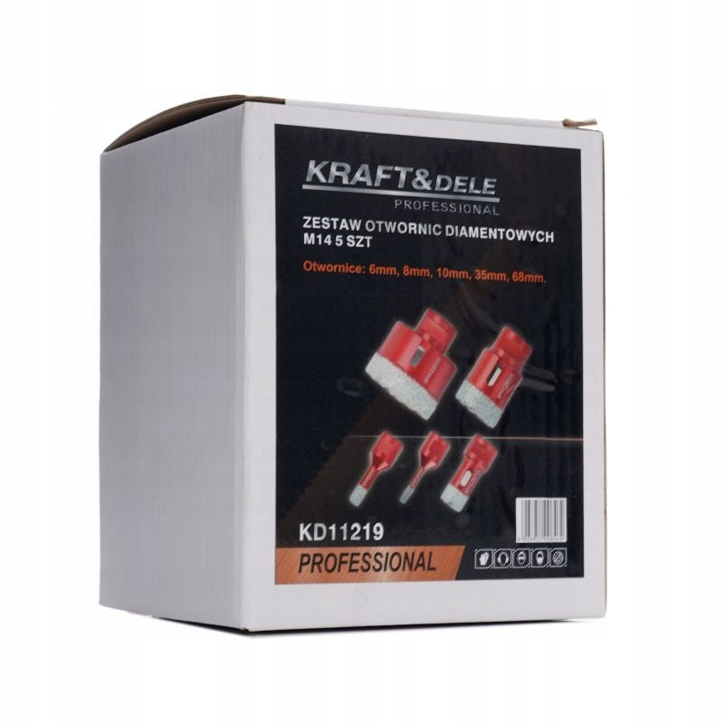 Otwornica Zestaw otwornic diamentowych M14 5 Kraft&Dele 68 mm