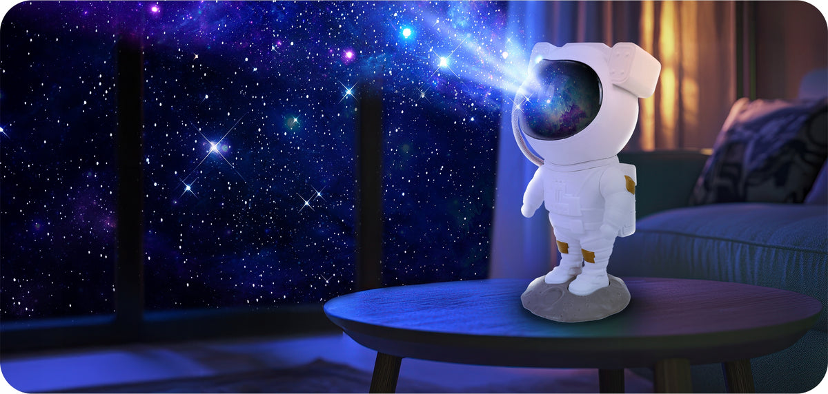 PROJEKTOR GWIAZD LAMPKA NOCNA LED ASTRONAUTA DLA DZIECI RZUTNIK PILOT 5 GEN