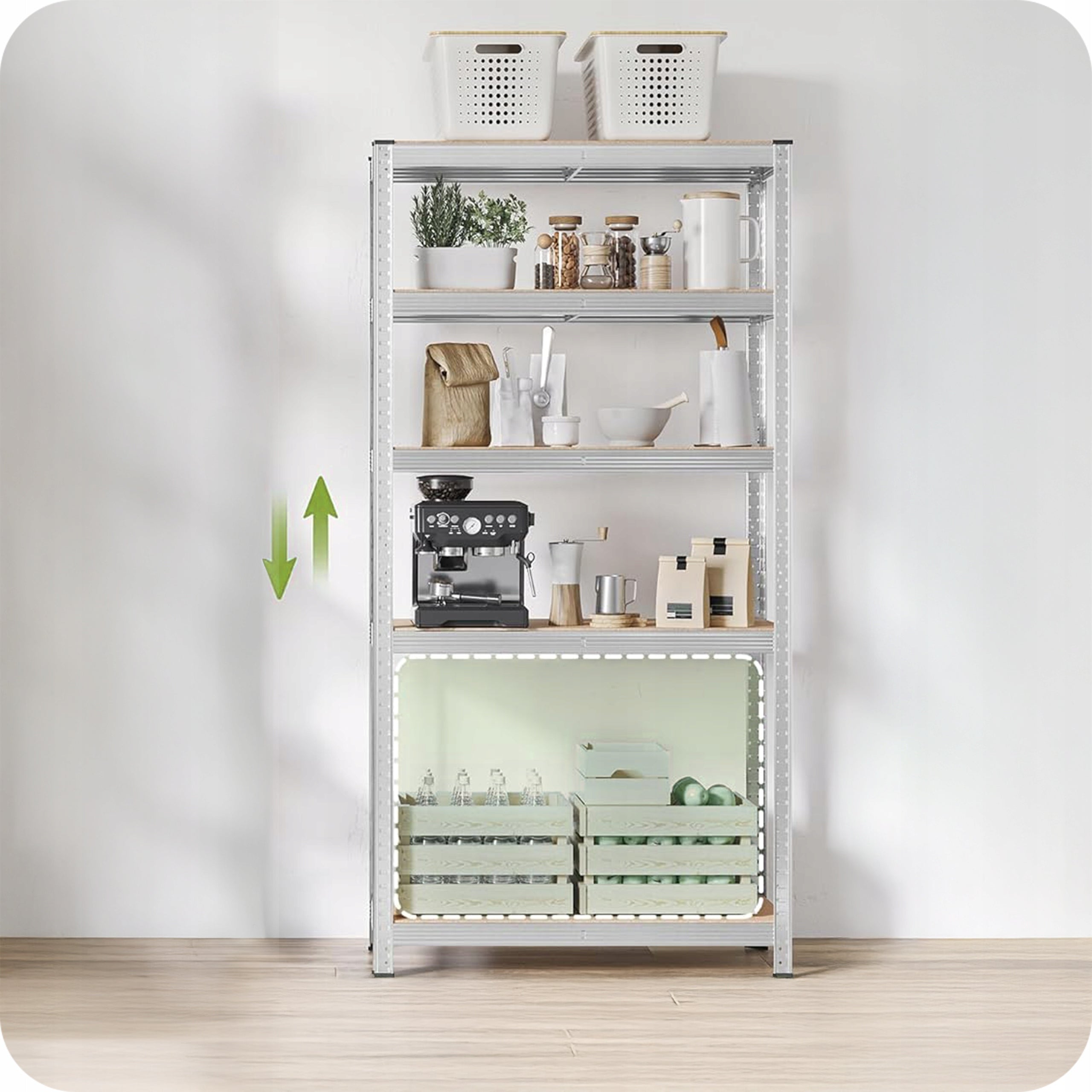 REGAŁ MAGAZYNOWY METALOWY DO GARAŻU PIWNICY 5 PÓŁEK 180x90x40 cm 875 kg