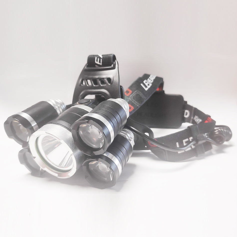LATARKA CZOŁOWA CZOŁÓWKA LAMPKA T6 LED AKUMULATOROWA 5 DIOD KD1247