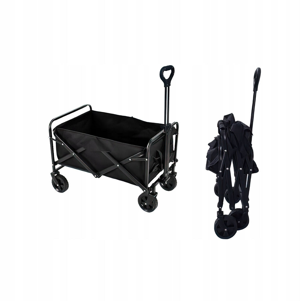 Wózek Transportowy Koszyk Składany Kółka 90 L Czarny Kraft&Dele