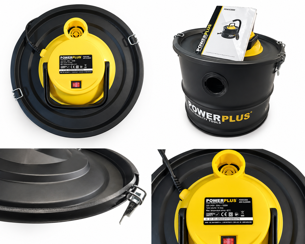 PowerPlus POWX3000 odkurzacz do popiołu 1000W 15L bez rury/węża