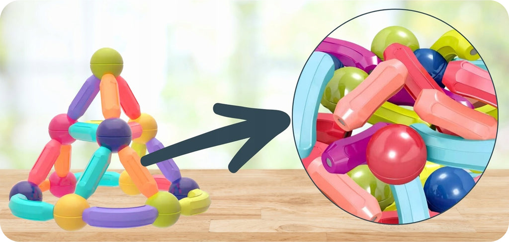 Klocki Magnetyczne Konstrukcyjne Edukacyjne Dla Dzieci Stick Patyczki 100El
