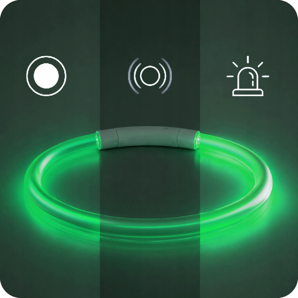 ŚWIECĄCA OBROŻA DLA PSA ZIELONA LED USB 3 TRYBY ŚWIECENIA REGULOWANA NEON